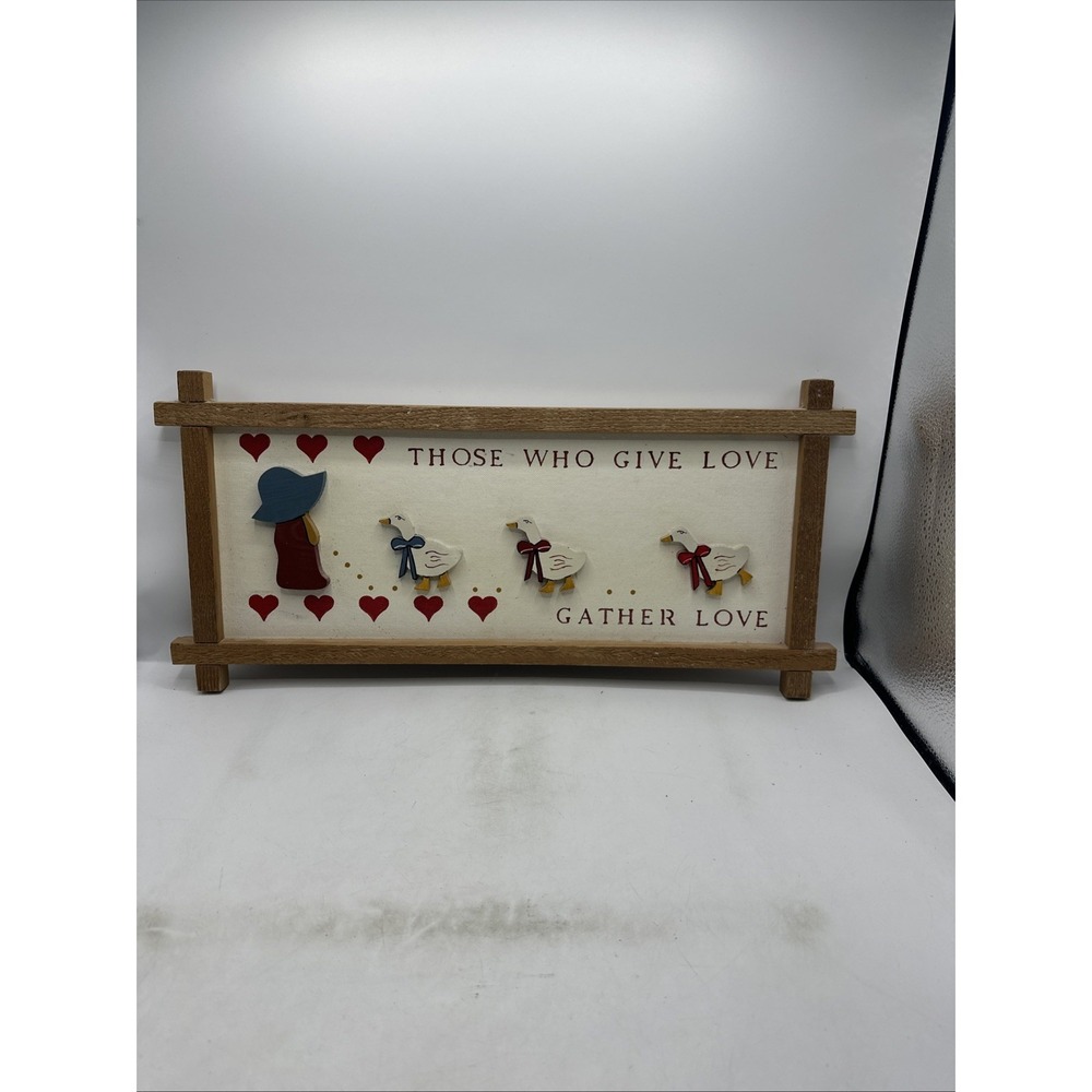 Goose And Girl Picture "Those Who Give Love Gather Love" Cottagecore Vintage 90s